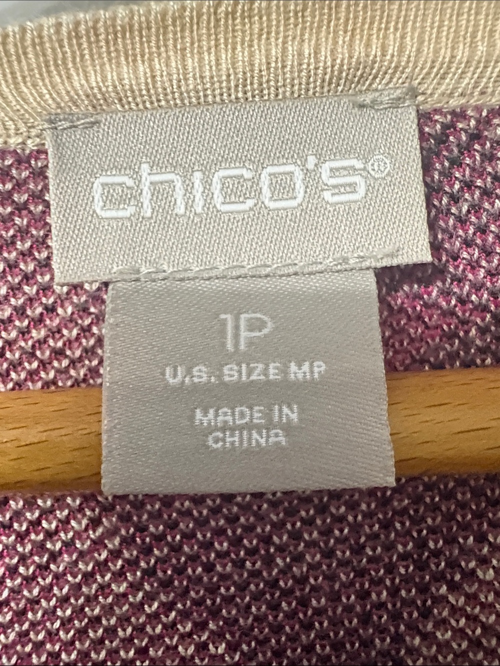 Chico's Beige Leopard Sweater with Black and Fuchsia Spots - Picture 2 of 3